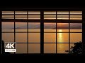 4K island sea during sunset window view - Relaxing, Calming, Ambience, white noise (ASMR)
