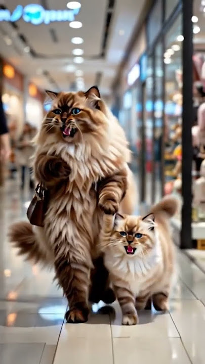 'Shopping Queens: Fluffy Cat Mom & Her Kitten Sing Meow Meow!'