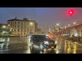 Light Rain Walk in New York City at Night