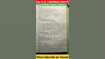Class-10 Ch-7 Coordinate Geometry Itroduction+ Exercise 7.1 Complete Solution