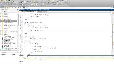 Matlab multiplicación de matrices