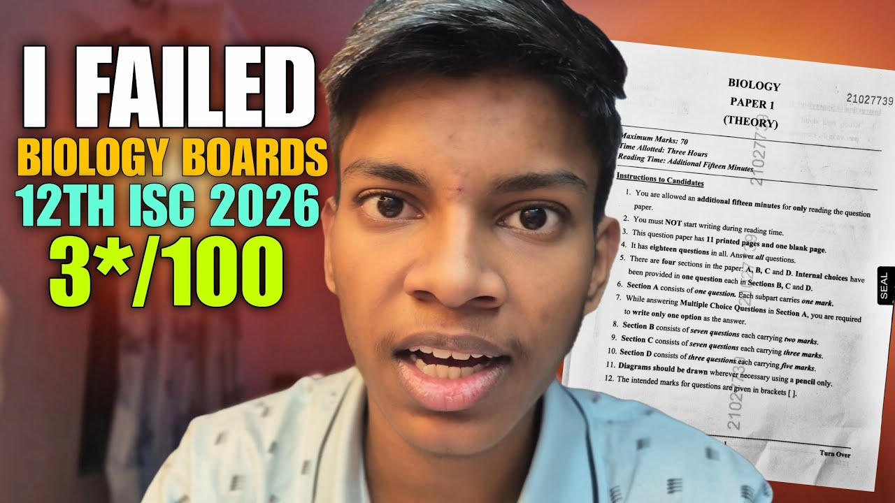 I Got Failed BIOLOGY board Exam🤯🤒📚 Worst paper😡!!! ISC 2026 