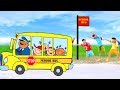 Minn go to school with play toys funny video