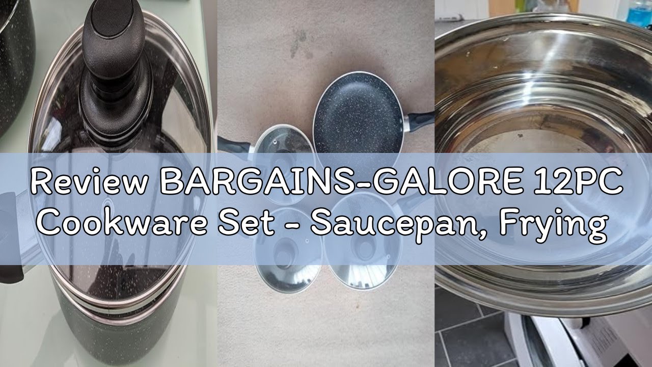 Review BARGAINS-GALORE 12PC Cookware Set - Saucepan, Frying Pan Pot & Casserole Stainless Steel Cook