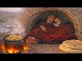 البقاء ليوم كامل مع زوج من الرعاة في ملجأ محفور نائي في صحراء إيران \\ حياة الطُرُق البدائية