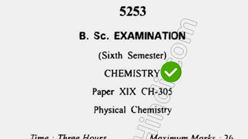 2016 Cdlu BSc 6th Sem Physical Chemistry Question Paper