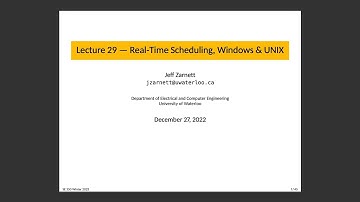 SE 350 Lecture 29: Real-Time Scheduling