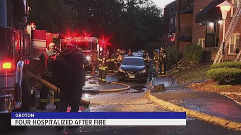 3-alarm fire in Groton sends 4 to hospital