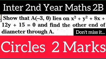 Circles Inter 2nd Year Maths 2B@maths naresh eclass