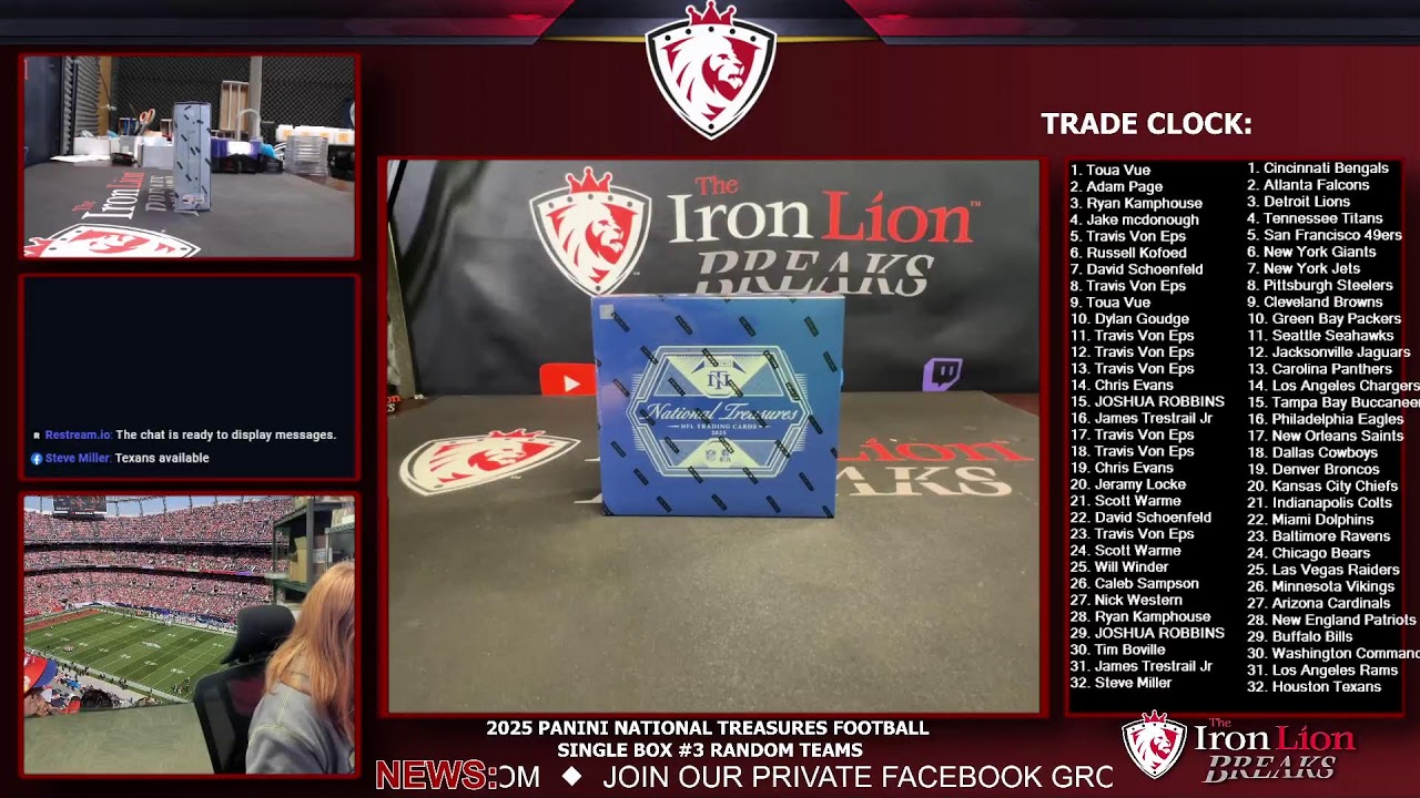 2025 Panini National Treasures Football Single Box #3 Random Teams