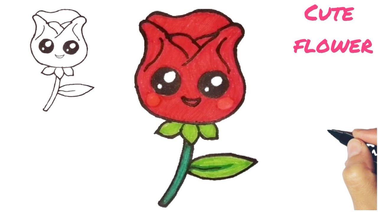 how to draw cute flower - easy and cute drawing