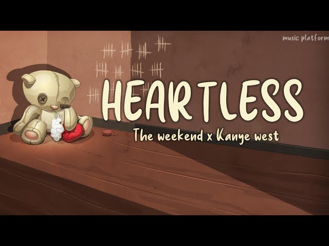 Heartless X Heartless - Kanye West, The Weeknd (Tiktok version) - Lyrics 4k class=