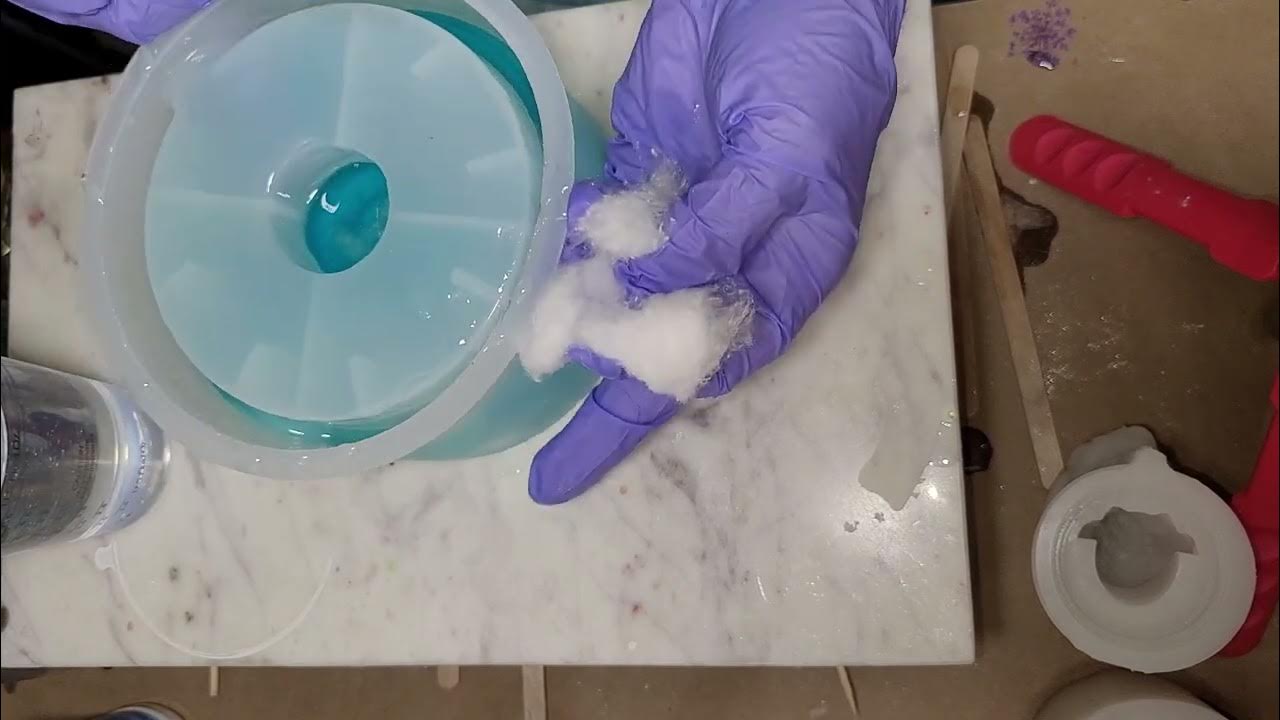 Tammy! 51 cloudy paper towel holder epoxy resin pour with cotton balls