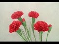 How To Make Red Carnation Paper Flower From Crepe Paper - Craft Tutorial  #2