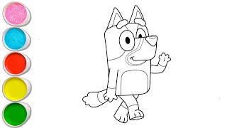 Cute Bluey Drawing for kids, Painting & Coloring for kids, Toddlers | Let's Draw Together