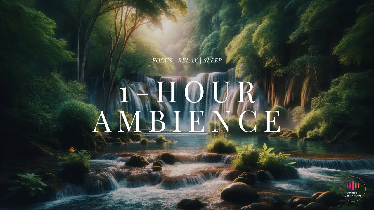 🌊💧 Tranquil Waterfall Oasis: Soothing Stream and Water Sounds