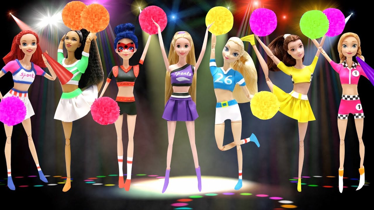 Play Doh Cheerleaders Disney Princesses, Barbie and Ladybug Compilation video phone beyonce mp3