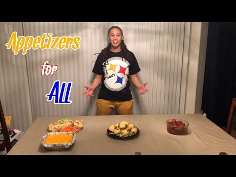 Super Bowl & Party Appetizers - S&S Meatballs, Buffalo Chicken Dip, & Vegetarian Crescent Quiche