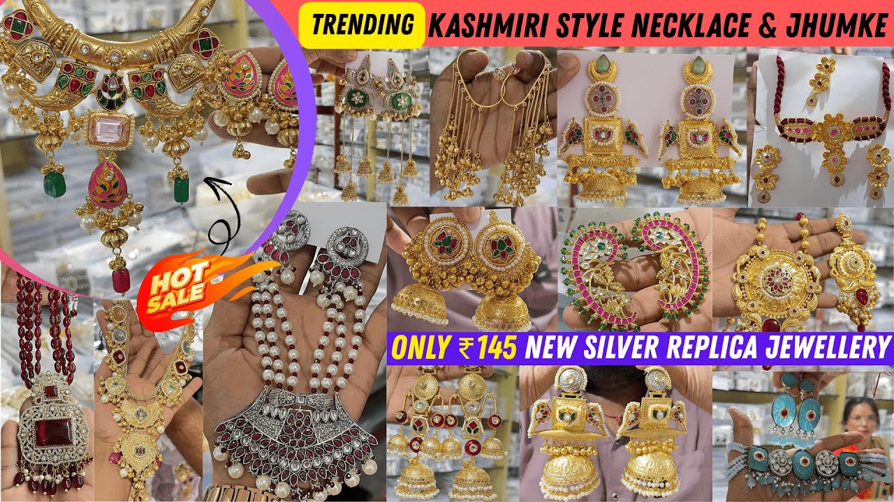 Latest Trending Kashmiri Jhumka & Necklace Set | ₹145 Mein Silver Replica Jewellery