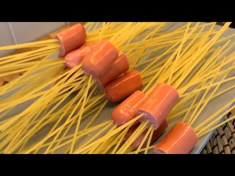 Сосиски в спагетти рецепт с фото в домашних условиях