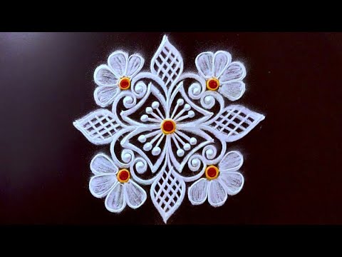 2 Beautiful Easy and small rangoli designs ❤️ pandaga muggulu Trending Diwali rangoli kolam designs