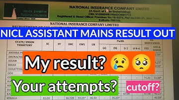 NICL ASSISTANT MAINS RESULT OUT!📢 |My result 🥺 In or Out?