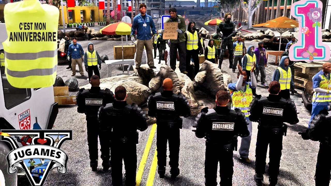 💥GILETS JAUNES DE RETOURS 1 AN APRES💥GTA 5 LSPDFR]