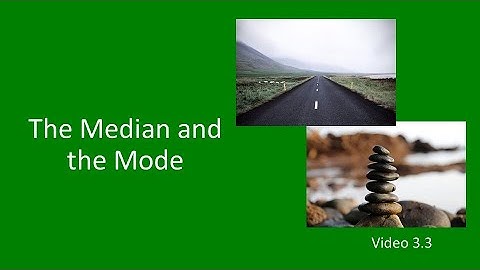 PSY 230 Video 3.3: Median and Mode