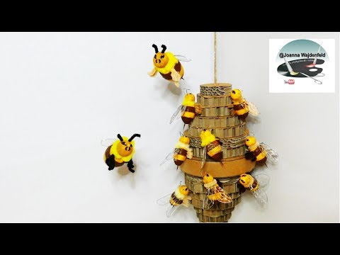 Jak zrobić mini pszczółki z ulem [MINI BEE AND BEEHIVE] Pomysły plastyczne DiY