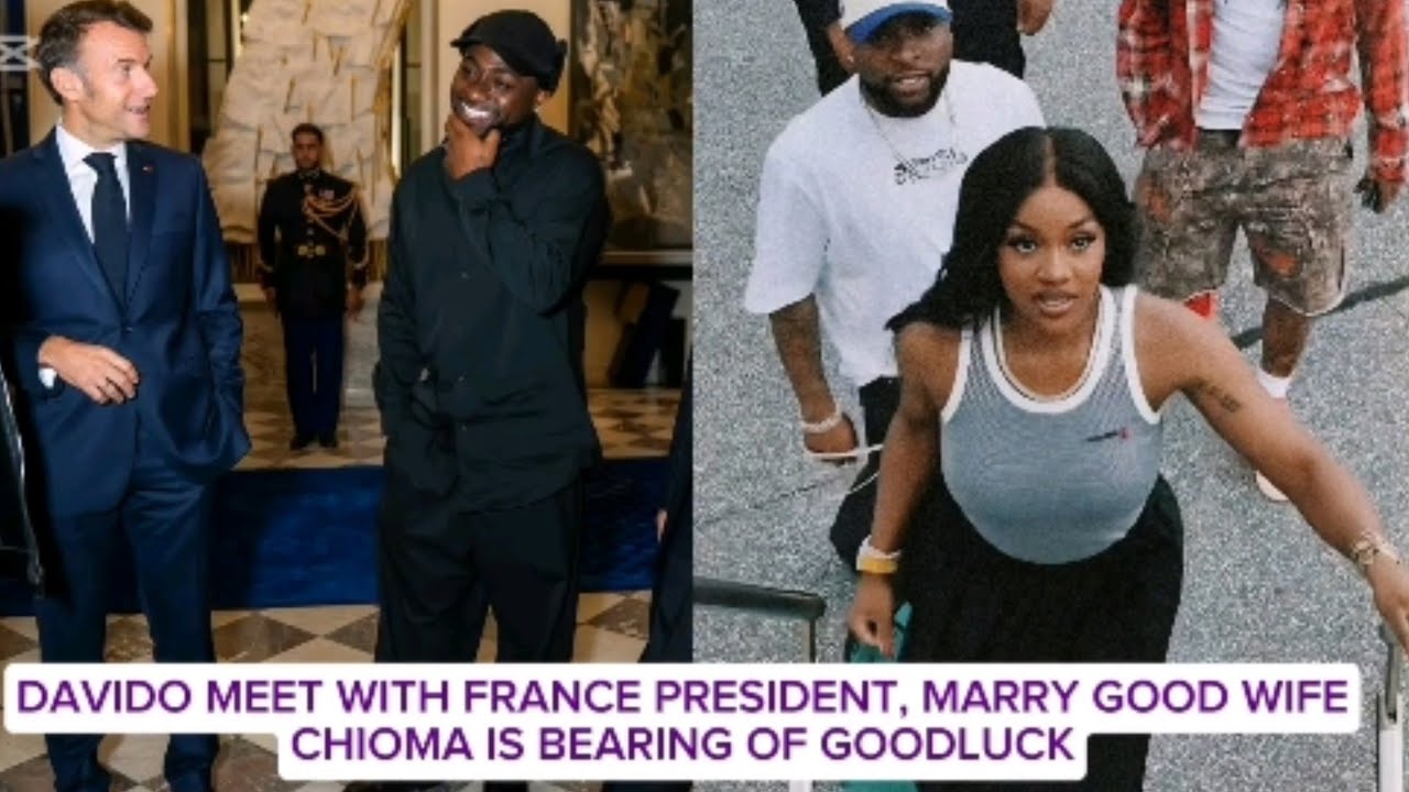 Davido meet with France  president, Chioma is full with good luck, chivido4life