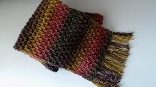 Crochet Rice Stitch Scarf. The no fussy stitch that matches the Man Blanket.