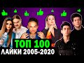 ТОП 100 КЛИПОВ по ЛАЙКАМ | Россия, Украина, Беларусь, Казахстан | Лучшие песни 2005-2020 годов