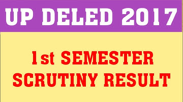 DELED 2017 : SCRUTINY RESULT UPDATE