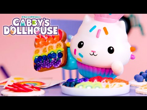Learn Colors with FOOD Make Rainbow Crafts You Can Eat GABBY'S DOLLHOUSE TOY PLAY ADVENTURES