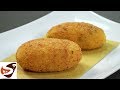 Crocchette di patate ripiene di prosciutto e formaggio - Al forno e fritte - Antipasti facili