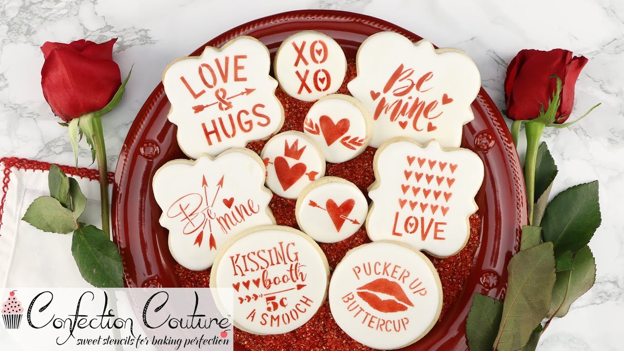 6x6in Hearts Love Cookie Stencils for Royal Icing, Valentine