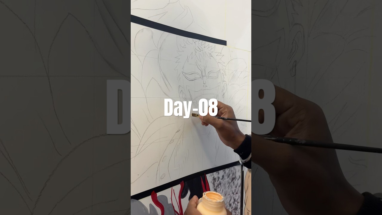 Day-08 making anime wall art 🧑‍🎨 