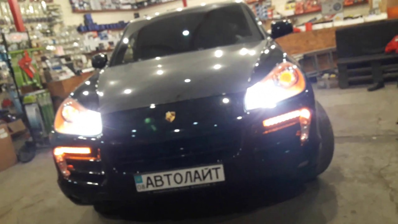 Порше Кайен/Porsche Cayenne фары тюнинг ЖЕСТЬ led + ксенон