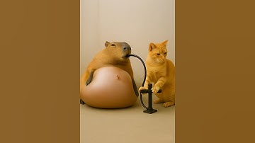 OMG! Orange Cat Pumping Capybara?! Will It Pop?!!!!  #orange #pump #funny #asmr