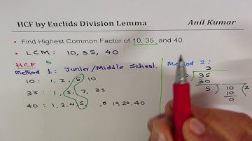 Highest Common Factor by Euclids Division Lemma