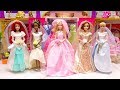 ラプンツェル ウェディング ドレス  バービー 白薔薇のピンクドレスディズニープリンセス変身 結婚式衣装⭐おもちゃ りかちゃん人形 アニメ