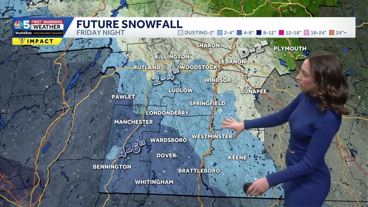 Very cold Friday, snow moves in overnight in Vermont, New York (12-26 ...
