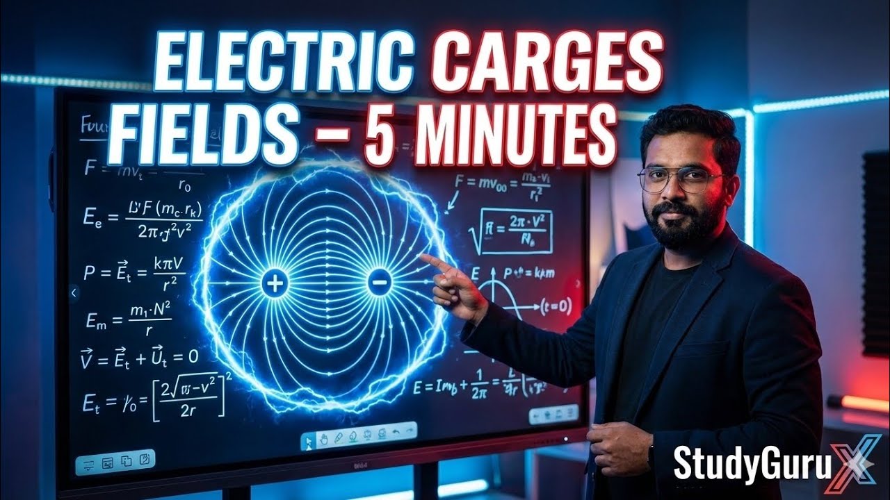 Electric Charges & Fields in 10 Minutes ⚡ | Class 12 Physics Boards 2026 | One Shot Revision