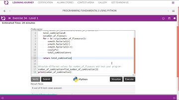 InfyTQ PF Day7 Video 4 Exercise 34 Coffe combinations