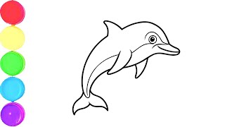Dolphin Drawing, Painting & Coloring For Kids And Toddlers Child Art