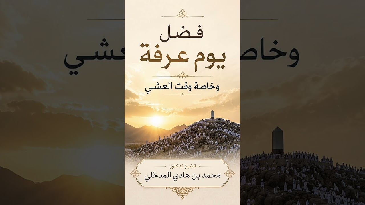 فضل يوم عرفة وخاصة وقت العشي . الشيخ الدكتور محمد بن هادي المدخلي .
