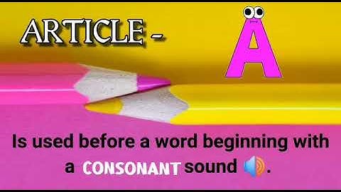 MLZS JHANSI CLASS 3 English Grammar Chapter 9 Articles Lecture 1