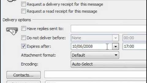 How to specify an expiration date for an email message