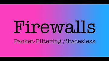 Firewalls: Packet-Filtering/Stateless Firewalls