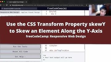 Use the CSS Transform Property skewY to Skew an Element Along the Y Axis (Applied Visual Design)